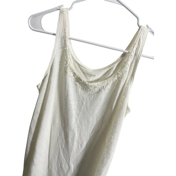 Eileen Fisher Women’s Linen Tank Embellished Neckline Small Beige - Picture 3 of 6